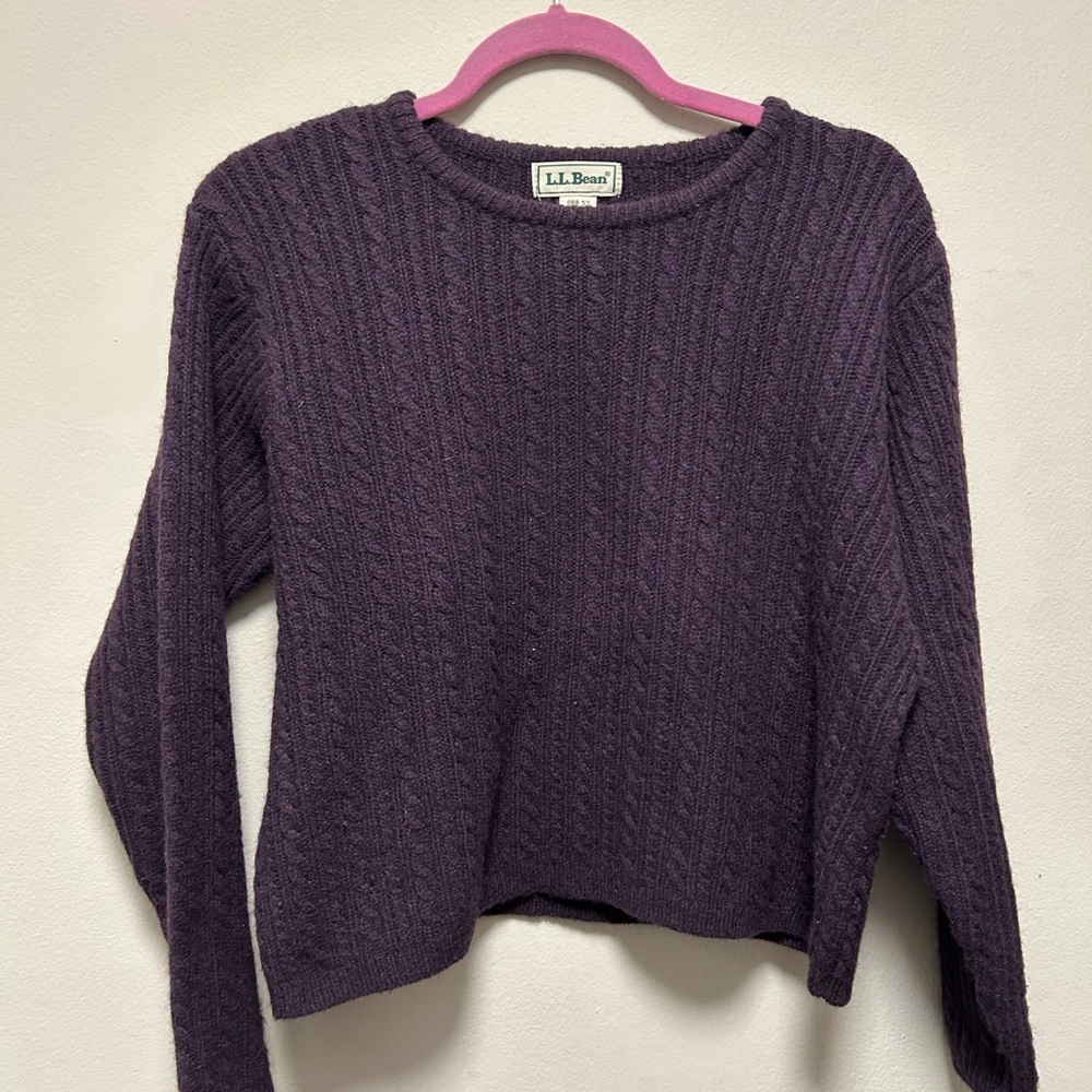 Vintage Yak Hair L.L. Bean Women's Deep Purple Crew Neck Sweater